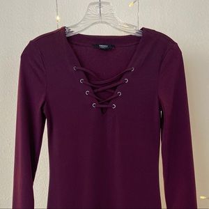 Lace-up bodycon dress